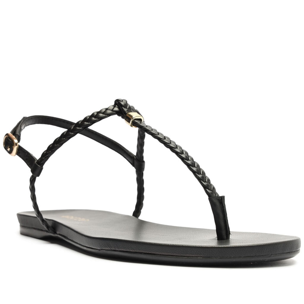 Imagem da variante: Sandália Rasteira Preta Trançada Arezzo ECO FONTANA - PRETO - 37